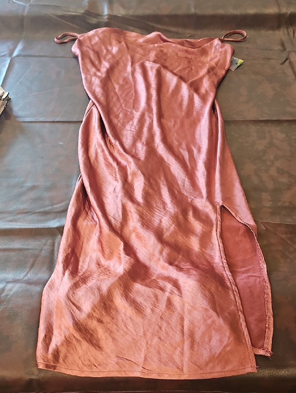 N Justify Cowl Neck Dress Shiny Pink Sz Xl - Picture 2 of 4